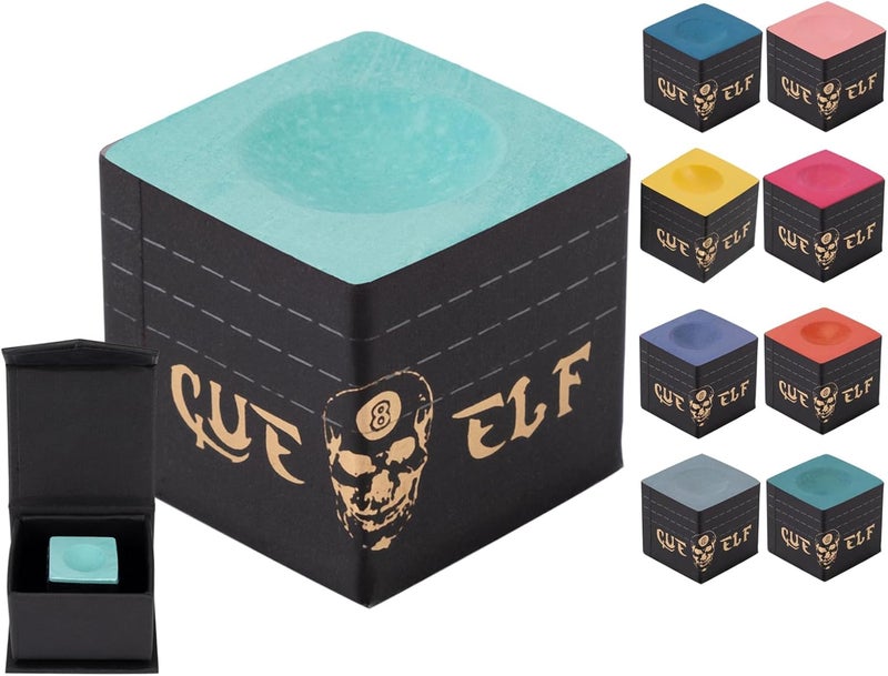 CUEELF Cube Pool Cue Chalk Technology Billiard Pool Stick Chalk for Professional Low Deflection, Durable, Reduces Miscues-1pc - Image 1